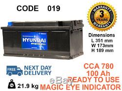 019 type Genuine OEM HEAVY DUTY Car Battery 100ah FITS ALL MAKES (BMW. BENZ. AUDI)