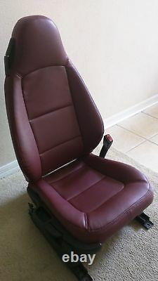 1996-2002 BMW Z3 Replacement Leather Seat Covers Maroon/Burgundy