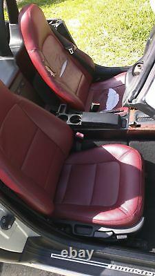 1996-2002 BMW Z3 Replacement Leather Seat Covers Maroon/Burgundy