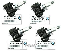 4x GENUINE BMW TPMS TYRE PRESSURE CONTROL WHEEL SENSOR BMW 1 2 3 F20 F22 F30 F31