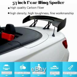 57'' Universal 3D 3DI GT Real Carbon Fiber Car Trunk Rear Racing Spoiler Wing UK