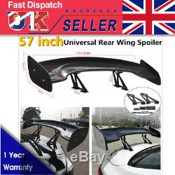 57'' Universal 3D Real Carbon Fiber GT JDM Adjustable Car Racing Spoiler Wing