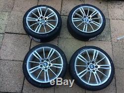 5 Genuine BMW 18 MV3 Alloy Wheels E90/E91/E92 8 and 8.5 M Sport + 4 New tyres