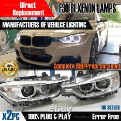 Aftermarket BMW F30 Bi Xenon Headlamps same as oem Genuine angel eyes LED