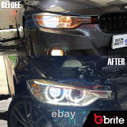 Aftermarket BMW F30 Bi Xenon Headlamps same as oem Genuine angel eyes LED