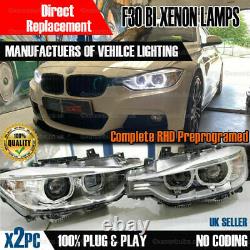Aftermarket BMW F30 Bi xenon Headlamps same as oem Genuine angel eyes LED