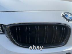 BMW F80 M3 F82 F83 M4 Genuine Carbon Fiber Front Bumper Kidney Grills Black Trim
