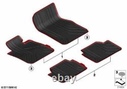 BMW Genuine Front Floor Mats All Weather LHD Anthracite Red Fits F20 51472219794