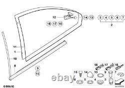 BMW Genuine Rear Left Window Railing Gasket Glossy Black Fits E46 51367891911