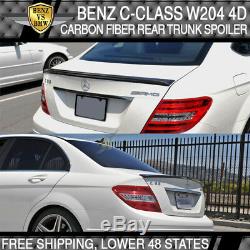 Benz C-Class W204 4D 08-14 Rear Trunk Boot Spoiler Wing Real Carbon Fiber CF Lid