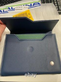 Bmw Genuine Alpina Blue Lavalina Leather Logbook Handbook Wallet Case 7600277