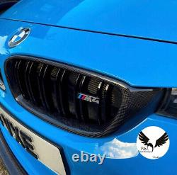 Bmw M4 Genuine Real Carbon Fibre Kidney Grilles With Badge Grill Emblem F82 F83