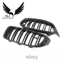 Bmw M4 Genuine Real Carbon Fibre Kidney Grilles With Badge Grill Emblem F82 F83