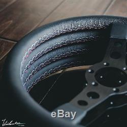 Bmw Viilante Corsa 350 Steering Wheel Genuine Leather Tri-color Stitch E36 M3