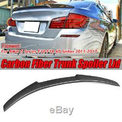 For 11-17 BMW F10 F18 528i 535i 550i M5 REAL Carbon Fiber Trunk Spoiler M4 Style