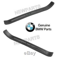 For BMW E39 5 Series Pair Set of Left & Right Black Door Sill Plates Genuine