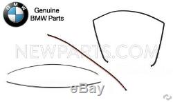 For BMW E90 E91 E92 3-Series 4 Piece Front & Rear Windshield Mouldings Genuine