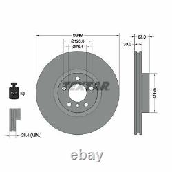 For BMW X6 E71 xDrive35i Genuine OE Textar Front Vented Coated Brake Discs