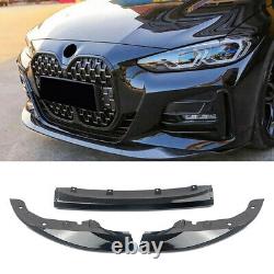 Front Splitter For BMW 4 Series G22 G23 M Sport Spoiler Lip 2021+ Carbon Painted