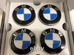 Genuine BMW set of 4 Floating Level Alloy Wheel Centre Caps 56mm 36122455268