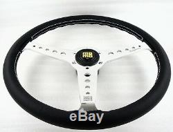 Genuine Momo Heritage California 360mm black leather steering wheel. Classic