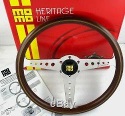 Genuine Momo Heritage California Mahogany wood rim steering wheel. Retro classic