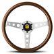 Genuine Momo Heritage Line Indy Mahogany Wood Rim 350mm Steering Wheel With Horn