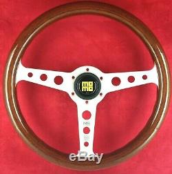 Genuine Momo Heritage Line Indy mahogany wood rim 350mm steering wheel with horn