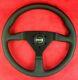 Genuine Momo Monte Carlo Black Leather 350mm Steering Wheel With Horn Button