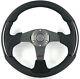 Genuine Momo Race 3000 Steering Wheel. Black Leather, Alcantara, Chrome. Rare