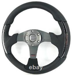 Genuine Momo Race 3000 steering wheel. Black leather, alcantara, chrome. RARE
