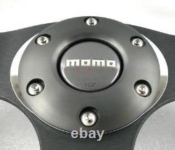 Genuine Momo Race 3000 steering wheel. Black leather, alcantara, chrome. RARE