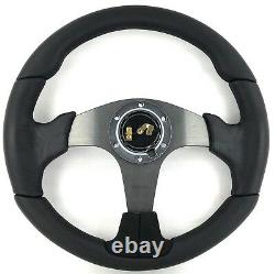 Genuine Momo Race 3000 steering wheel. Black leather, alcantara, chrome. RARE