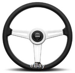 Genuine Momo Retro 360mm steering wheel. Black leather with white stitching