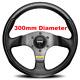 Genuine Momo Team 300mm Black Leather And Airleather Steering Wheel