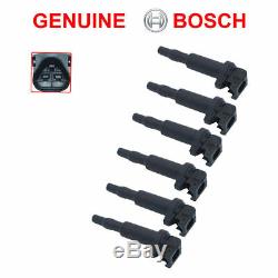 NEW BMW Ignition Coil 6 Pack Updated With Connector Boot Genuine Bosch 0221504470