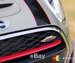 New Genuine Mini F55 F56 F57 Jcw Hood Bonnet Stripe Black With Red Pinstripe