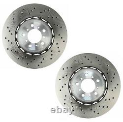 Pair Set of 2 Genuine Front Drilled Brake Disc Rotors For BMW F80 F82 F83 M3 M4