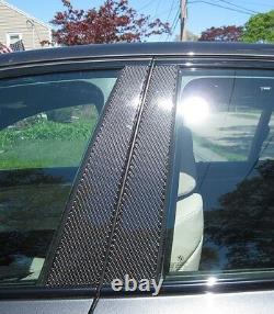 REAL CARBON FIBER Pillar Posts 6PCS Door Trim FOR BMW 5-Series 2005-2010