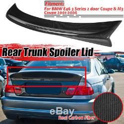 REAL Carbon Fiber Rear Trunk Spoiler Wing for BMW E46 3 Series & M3 Coupe 00-06