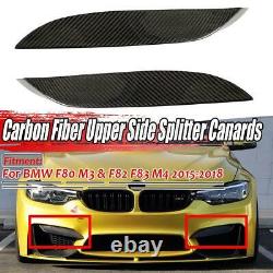 UK REAL Carbon Fiber Front Bumper Side Splitter Canard For BMW F80 M3 F82 F83