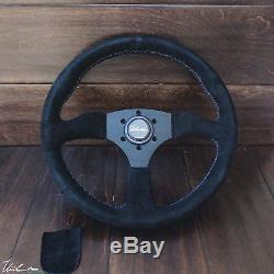 VIILANTE LEGGERA 350mm STEERING WHEEL GENUINE SUEDE TRI-COLOR FITS BMW E30 M3