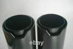 Y Style Pair Glossy Real Carbon Fiber Exhaust Dual TWIN Pipe End Tips for BMW