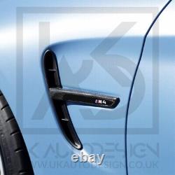 BMW M4 Garniture de grille de ventilation latérale en fibre de carbone (F82/F83) avec badge/emblème