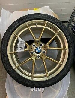 Bmw Genuine 763m M3 M4 F80 Wheel & Tyre Set Gold M Performance 36112459540