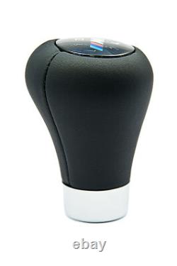 Bouton de levier de vitesses en cuir BMW d'origine avec plaque M 5 vitesses noir compatible E46 25117896031