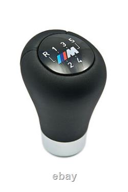 Bouton de levier de vitesses en cuir BMW d'origine avec plaque M 5 vitesses noir compatible E46 25117896031