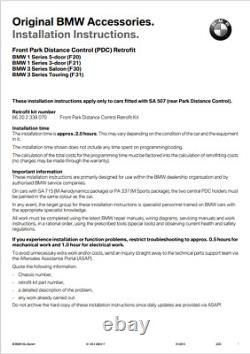 Capteurs de stationnement avant PDC Kit de rétrofit pour BMW 1' 3' 4' F20 F30 F31 F32 F36 Installation