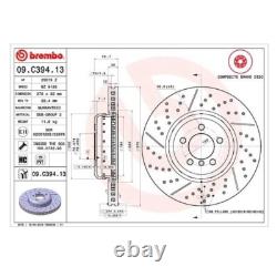 Disque de frein avant Genuine Brembo 09. C394.13 Set pour BMW Série 1 2 3 4 NEUF