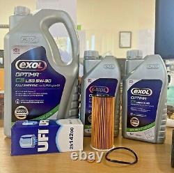 Kit de service d'huile BMW 530d 3.0d F10 F11 LL04 2011 sur + touring GENUINE EXOL OIL